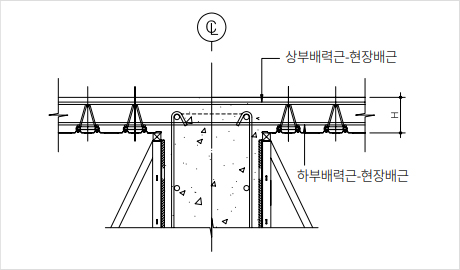 배력근 방향 단면 상세도